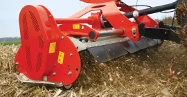 La trituradora BPR 280 trabajando con rastrojos de maíz