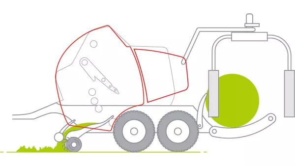 El sistema mejorado de «horquillas de carga dobles» permite una transferencia de pacas rápida y fiable