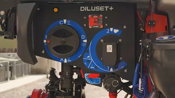 Configuración DILUSET+, llenado programable, aclarado y visualización en cabina del volumen del depósito