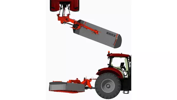 Gracias a la seguridad NON-STOP, las segadoras GMD 3515 y GMD 4015 pivotan hacia atrás en caso de obstáculo.
