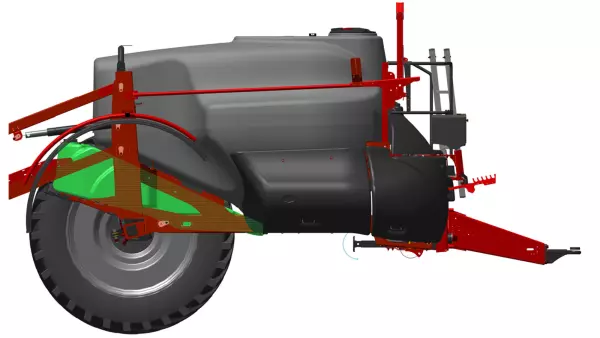 Depósito de agua limpia situado en el centro de la máquina
