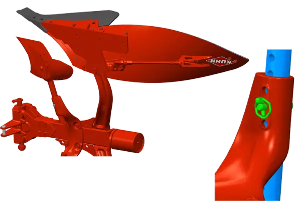 Vista de la raseta de la VARI-MASTER L y del ajuste 3D-Skim para una calidad de soterramiento impecable