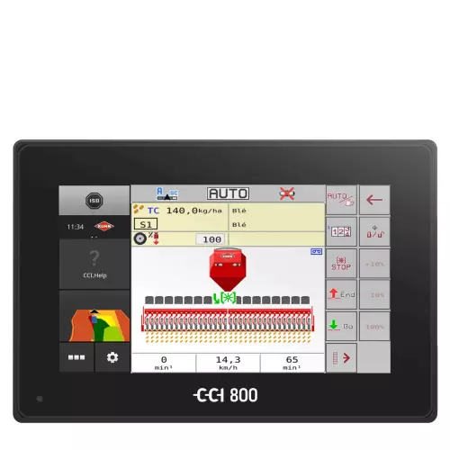 Terminal ISOBUS CCI 800 con pantalla de trabajo en la sembradora ESPRO