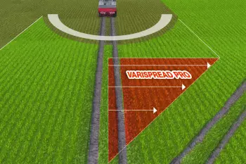 VARISPREAD PRO: Section Control a velocidad muy alta de forma continua con 1 sección por metro gracias a SpeedServo