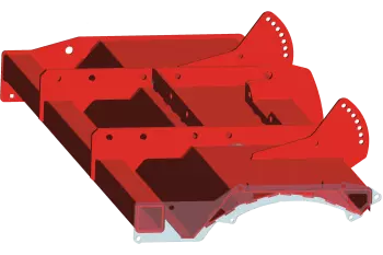 Chasis de gran sección muy rígido que equipa las fresadoras rotativas EL de KUHN