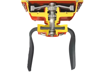 Corte longitudinal del rotor de la grada rotativa KUHN