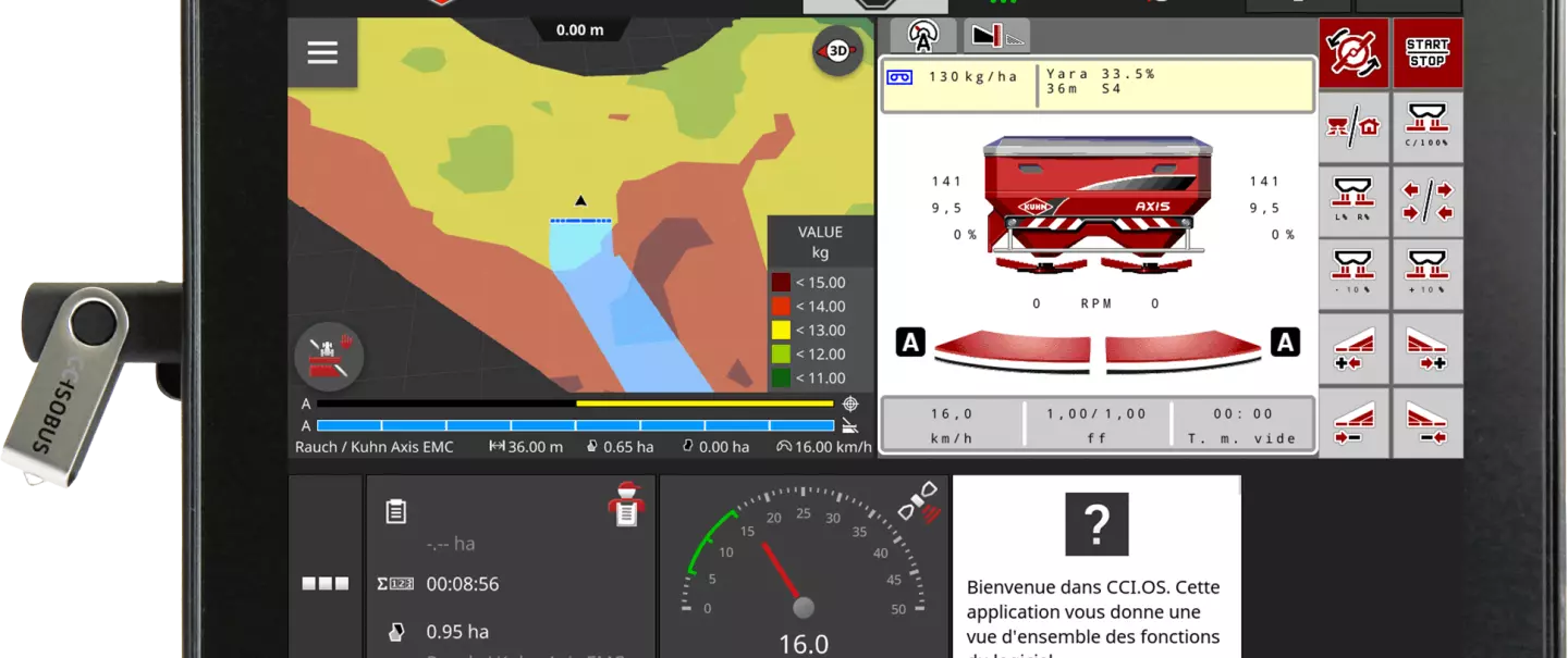 Terminal ISOBUS CCI 1200 con AXIS